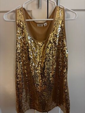 Sparkly Gold Sequin Tank Top